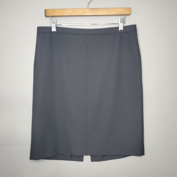 ANN TAYLOR LOFT BLACK MIDI BUSINESS PENCIL SKIRT SIZE 10 - Picture 1 of 4